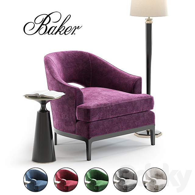 Baker Carnelian Lounge Chair 3DSMax File - thumbnail 1