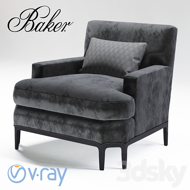 Baker CELESTITE LOUNGE CHAIR 3DS Max Model - thumbnail 2