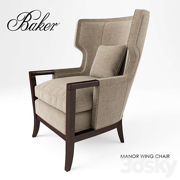 Baker chair MANOR WING 3DS Max Model - thumbnail 3