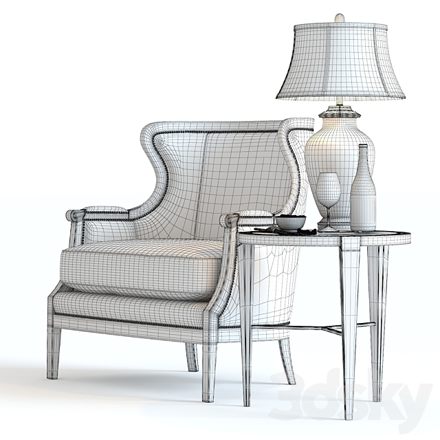 Baker Chair No. 476 3DS Max Model - thumbnail 3