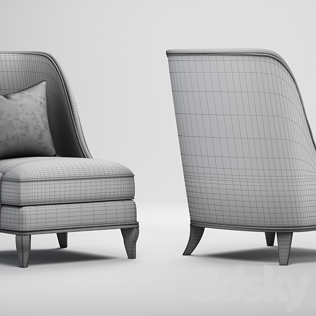 Baker Empress Chair 3ds Max - thumbnail 3