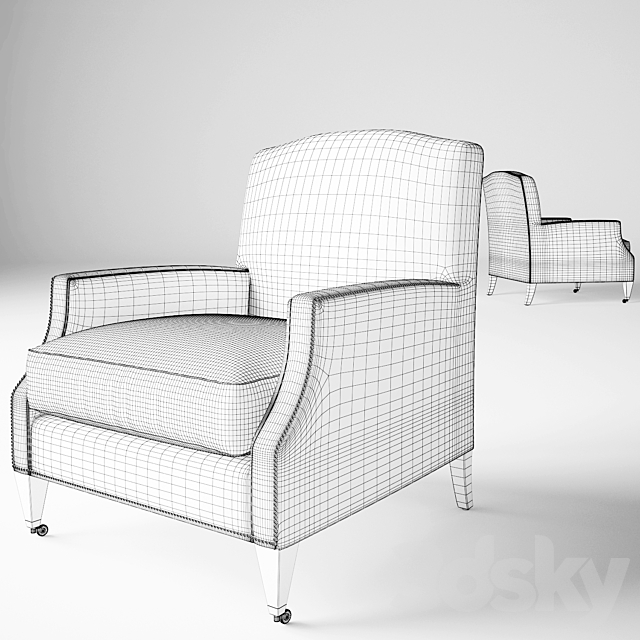 Baker. EUROPEAN CLUB CHAIR. No. 520-31-9 3DSMax File - thumbnail 2