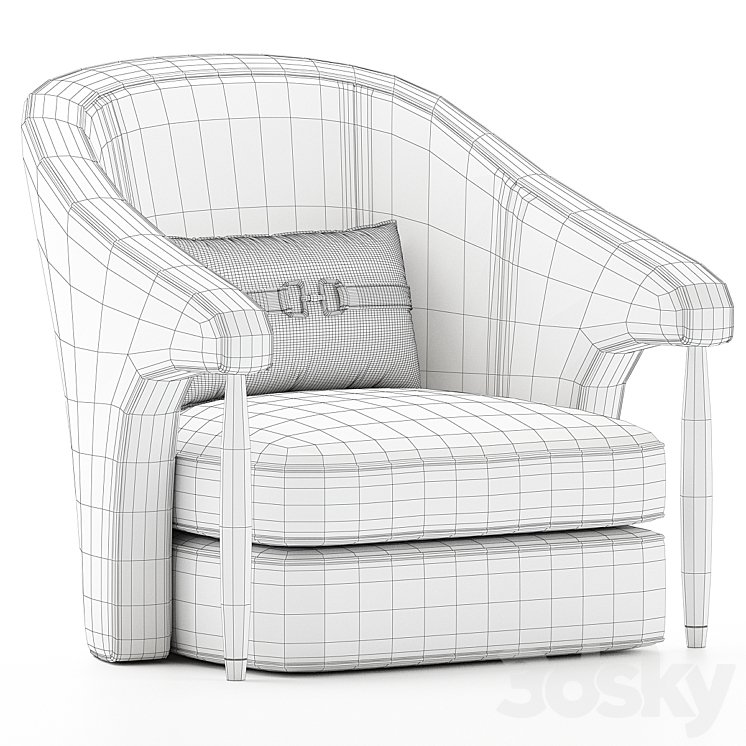 Baker – Hermano Armchair 3DS Max - thumbnail 2