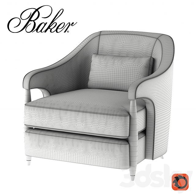 Baker Hermano Chair 3ds Max - thumbnail 3