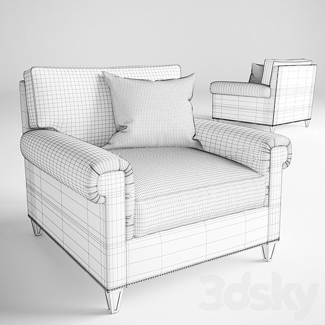 Baker HUXLEY CHAIR No. 6605C 3ds Max - thumbnail 2