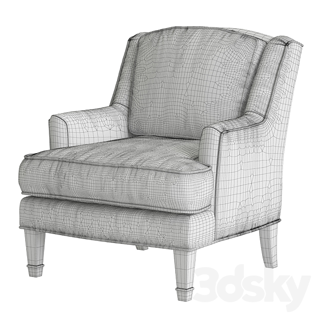 Baker Juliette Loose Back Chair 3DS Max Model - thumbnail 3