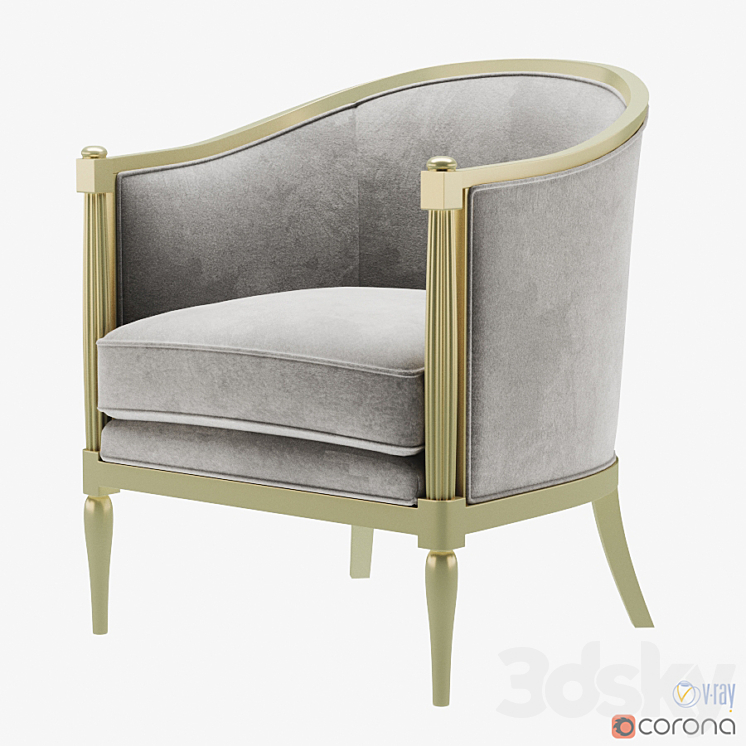 Baker margeaux lounge chair 3DS Max - thumbnail 1