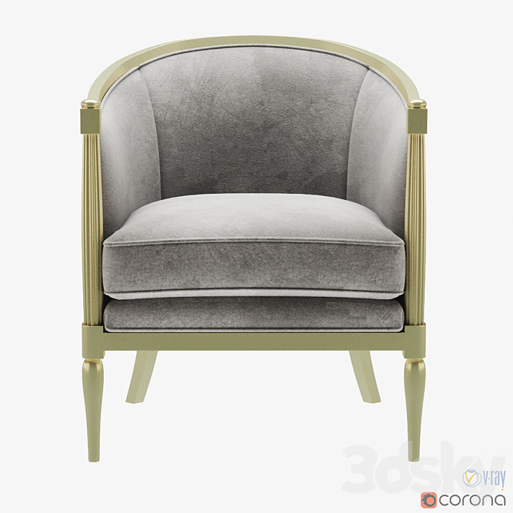 Baker margeaux lounge chair 3DS Max - thumbnail 2