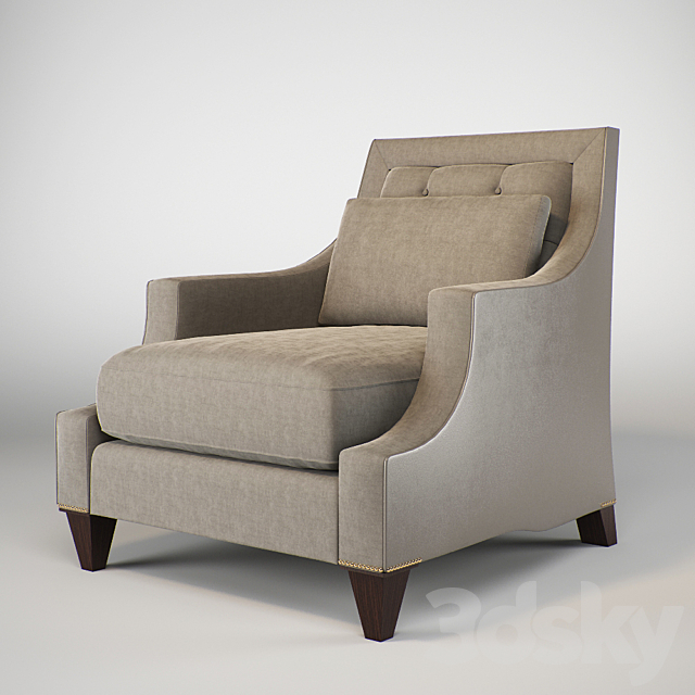 Baker max club chair 6130c-1 3ds Max - thumbnail 1