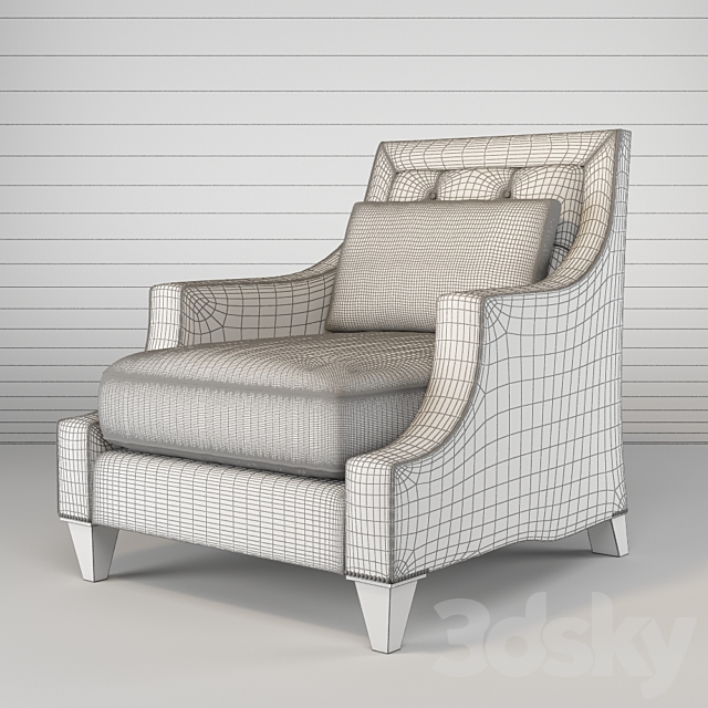 Baker max club chair 6130c-1 3ds Max - thumbnail 2