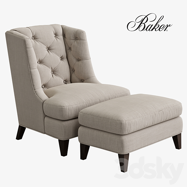 BAKER Moderne Wing Chair 3DSMax File - thumbnail 1