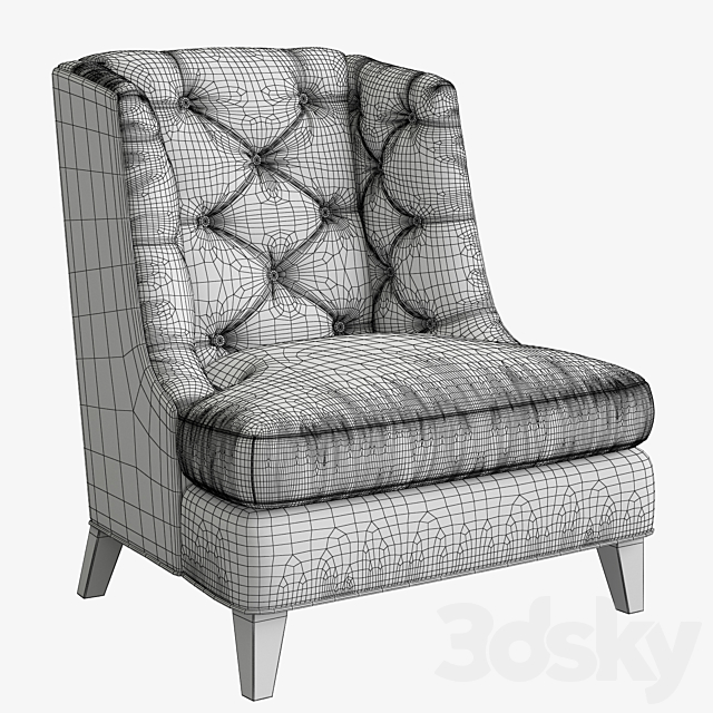 BAKER Moderne Wing Chair 3DSMax File - thumbnail 3