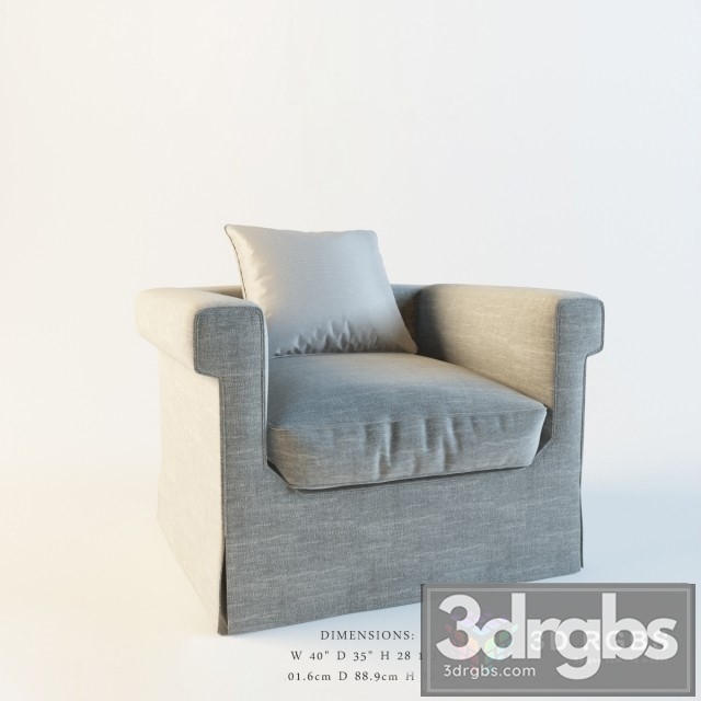 Baker No 6147C Horizonte Skirted Chair 3dsmax Download - thumbnail 1