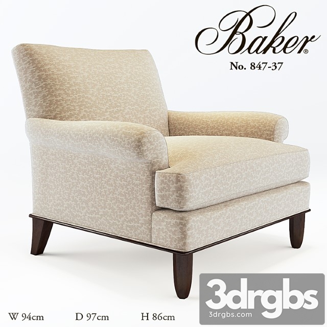 Baker No 847 37 Tight Back Lounge Chair 3 3dsmax Download - thumbnail 1