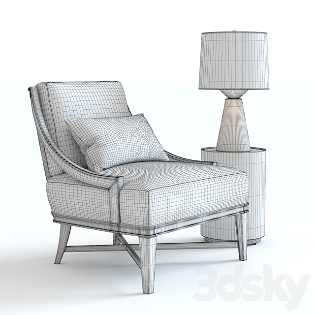 Baker Nob Hill Lounge Chair 3DS Max Model - thumbnail 2