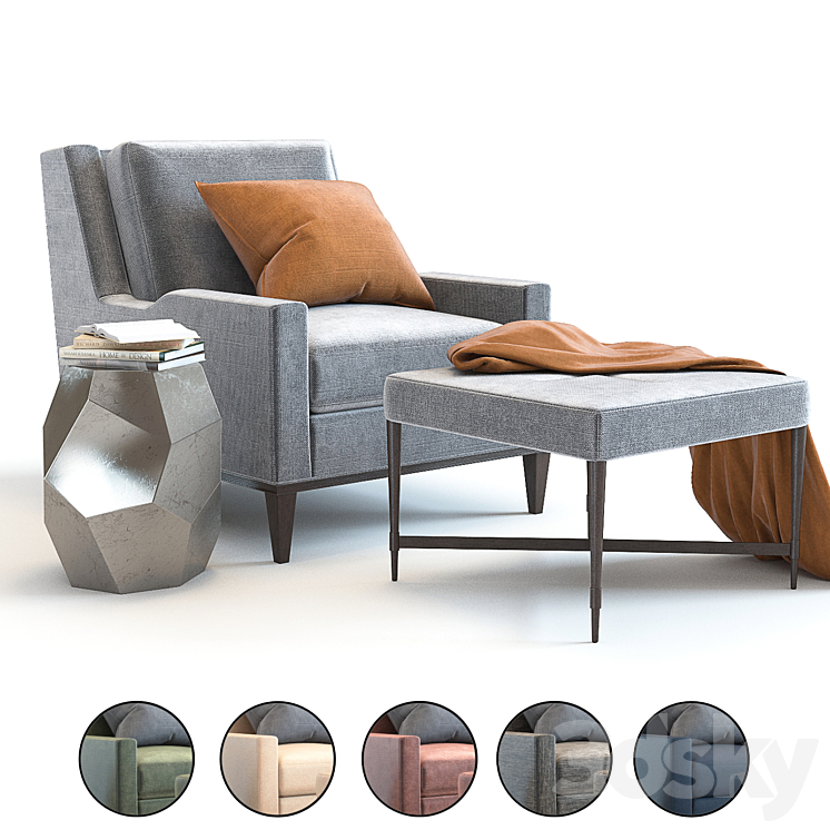 Baker Presido Lounge Chair 3DS Max - thumbnail 1