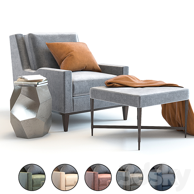 Baker Presido Lounge Chair 3DSMax File - thumbnail 1