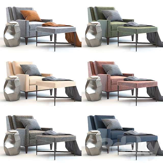 Baker Presido Lounge Chair 3DSMax File - thumbnail 3