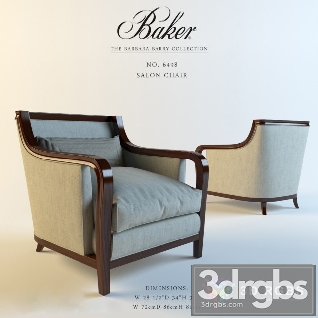 Baker Salon Chair 3dsmax Download - thumbnail 1