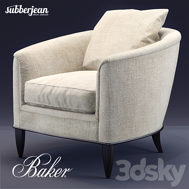Baker Sausalito Lounge Chair 3DSMax File - thumbnail 1
