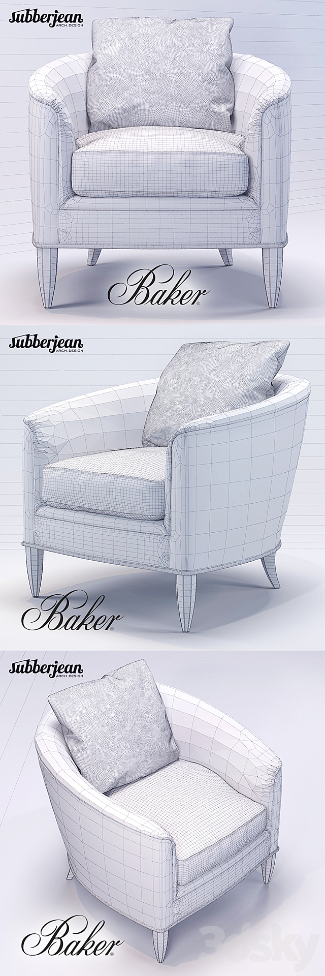 Baker Sausalito Lounge Chair 3DSMax File - thumbnail 3