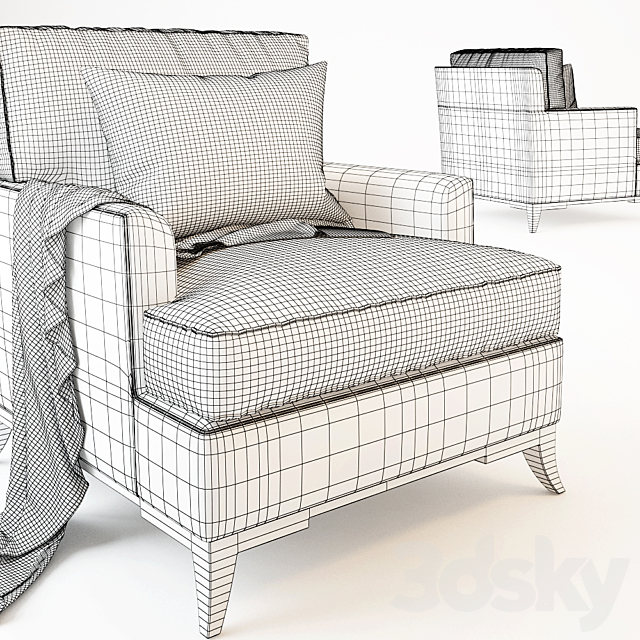 BAKER UPHOLSTERY_ PARAMOUNT CHAIR No. 6545C 3DS Max Model - thumbnail 2