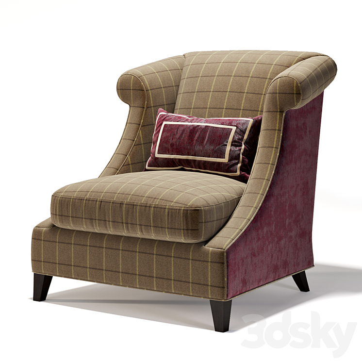 BAKER Villa Club Chair 3DS Max - thumbnail 1