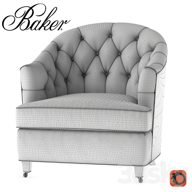 Baker Windsor Lounge Chair 3DSMax File - thumbnail 3