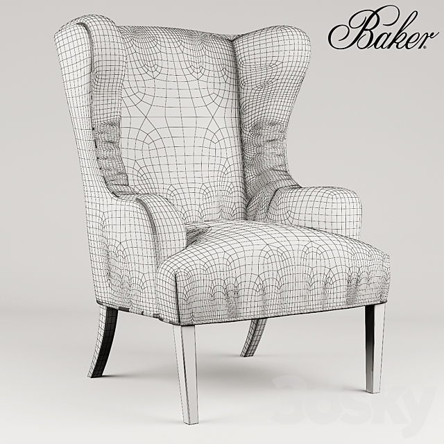 Baker Wing Chair 3DS Max Model - thumbnail 2