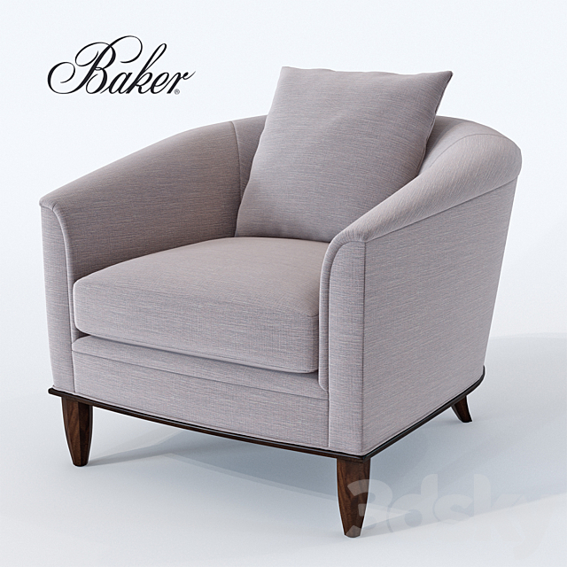 Baker_Sausalito Lounge Chair_No 6728C 3DS Max Model - thumbnail 2