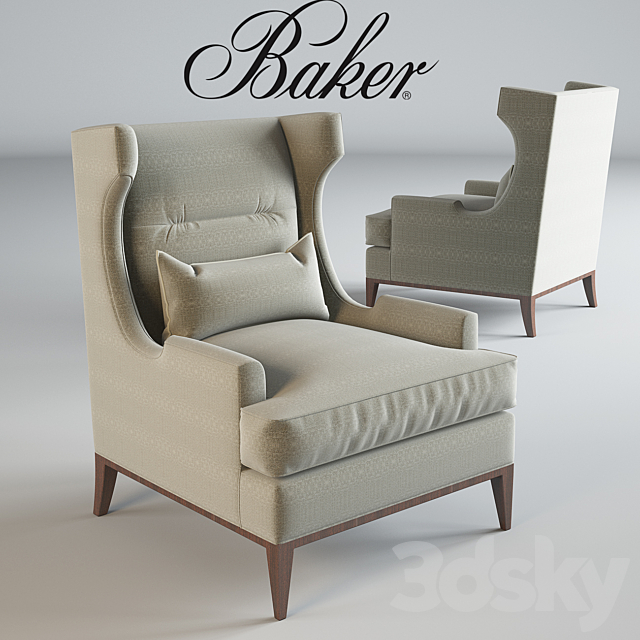 Baker_Westminster Wing Chair No. 6572C 3DS Max Model - thumbnail 1