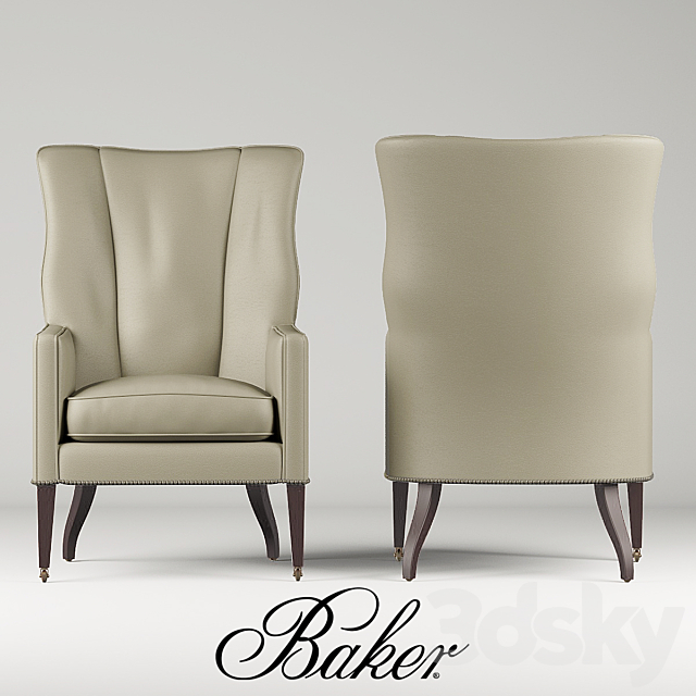 BakerArchetypeArmChair 3DS Max Model - thumbnail 2