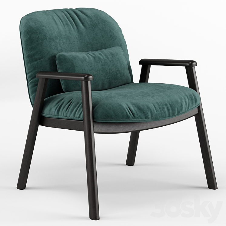 Baltimora velvet armchair – Calligaris 3DS Max - thumbnail 2