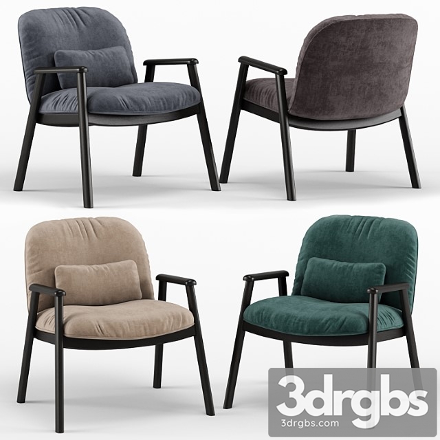 Baltimora velvet armchair – calligaris 3dsmax Download - thumbnail 1