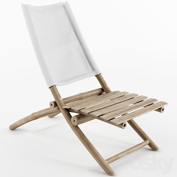 Bamboo beach chair 3DS Max - thumbnail 1