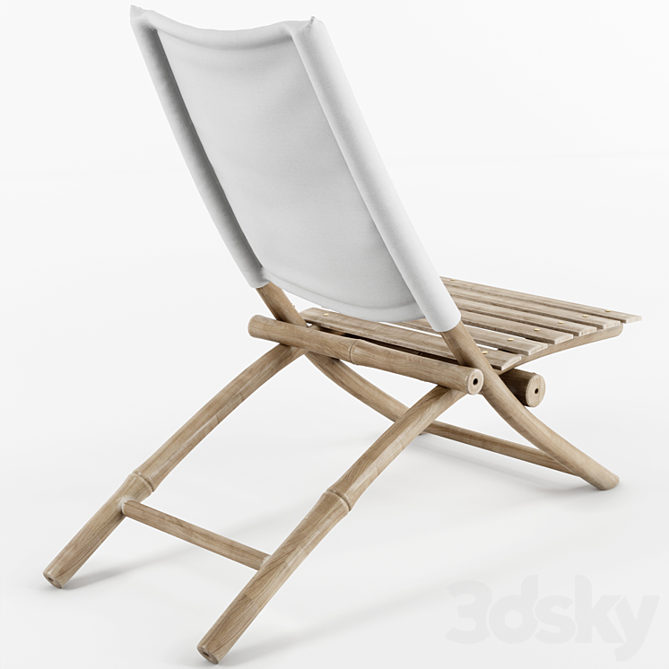 Bamboo beach chair 3DS Max - thumbnail 2