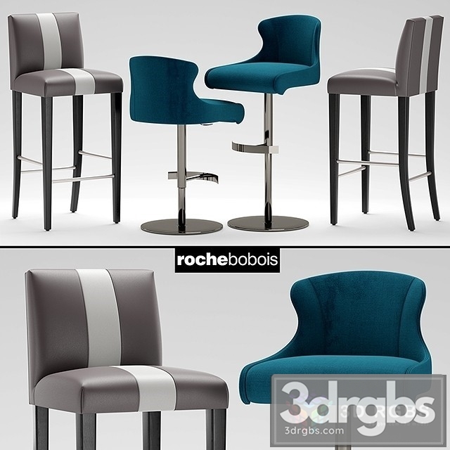 Bar Stools Chair Set 3dsmax Download - thumbnail 1