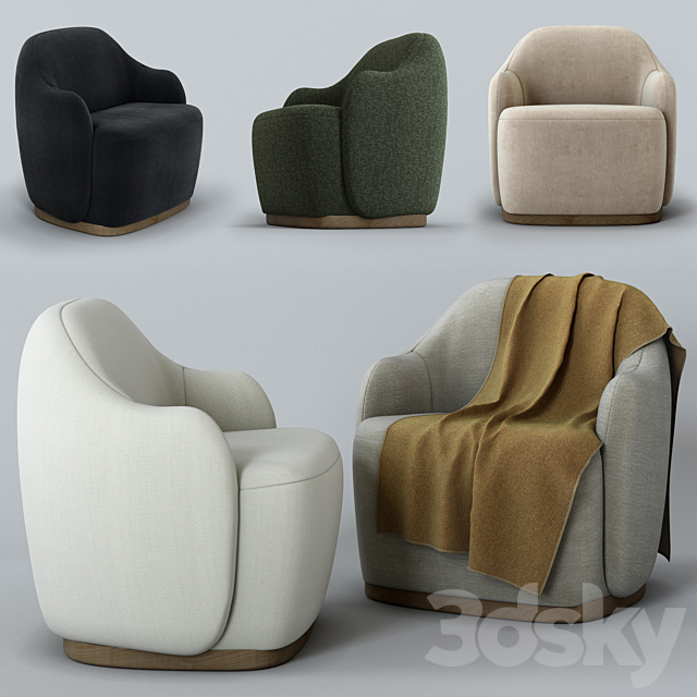 Barba armchair by Fogia 3ds Max - thumbnail 1