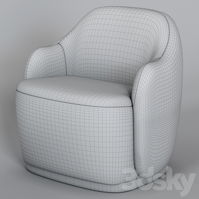 Barba armchair by Fogia 3ds Max - thumbnail 3