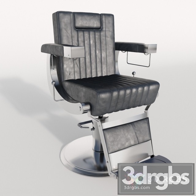 Barber Leather Black Chair 3dsmax Download - thumbnail 1