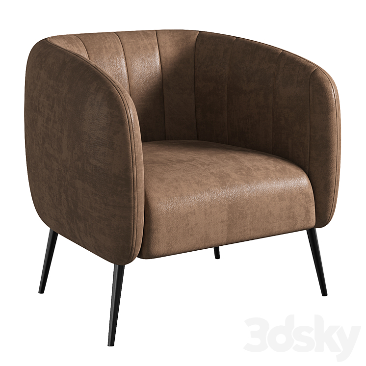 Barrel Accent Chair 3DS Max Model - thumbnail 1