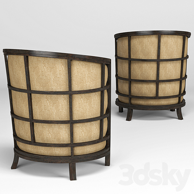 Barrel Chair Kate 3DS Max Model - thumbnail 2