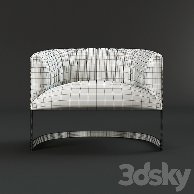 Barrel Lounge chair 3DS Max Model - thumbnail 3