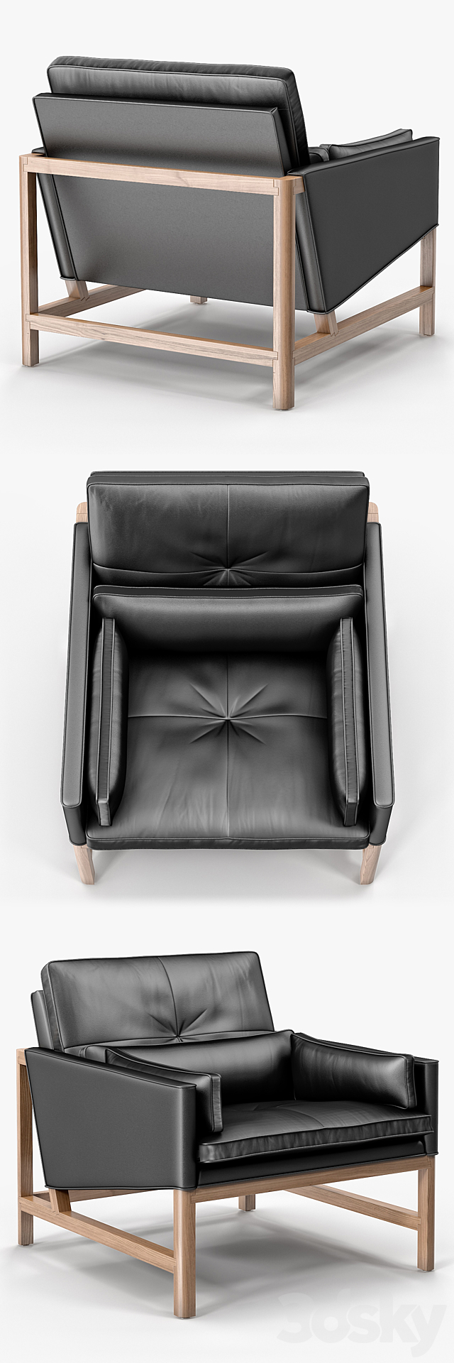 BassamFellows Low Back Lounge Chair 3DSMax File - thumbnail 2