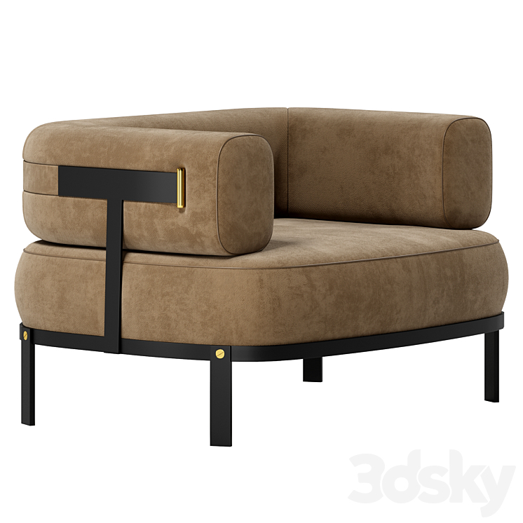 Baxter Belt armchair 3DS Max Model - thumbnail 1