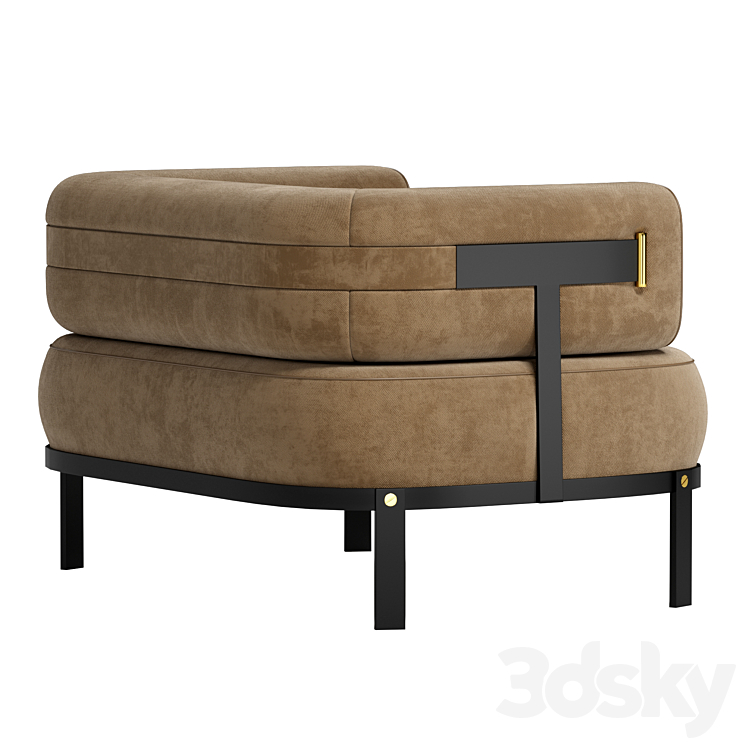 Baxter Belt armchair 3DS Max Model - thumbnail 2