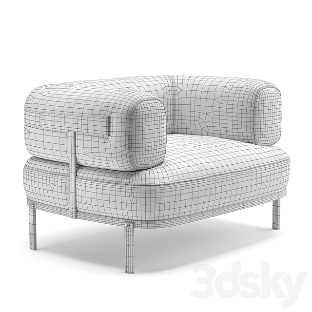 Baxter belt armchair 3DSMax File - thumbnail 3