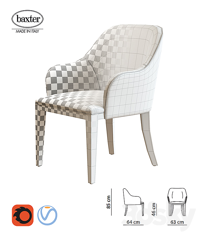 Baxter DECOR LITTLE ARMCHAIR 3DS Max Model - thumbnail 3