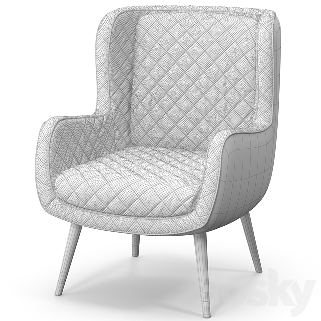 Baxter Dolly armchair 3ds Max - thumbnail 3