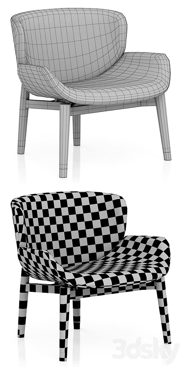 Baxter JORGEN chair 3ds Max - thumbnail 3